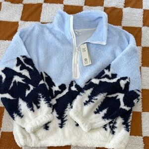 No Boundaries Light Blue and Black Fleece Hoodie